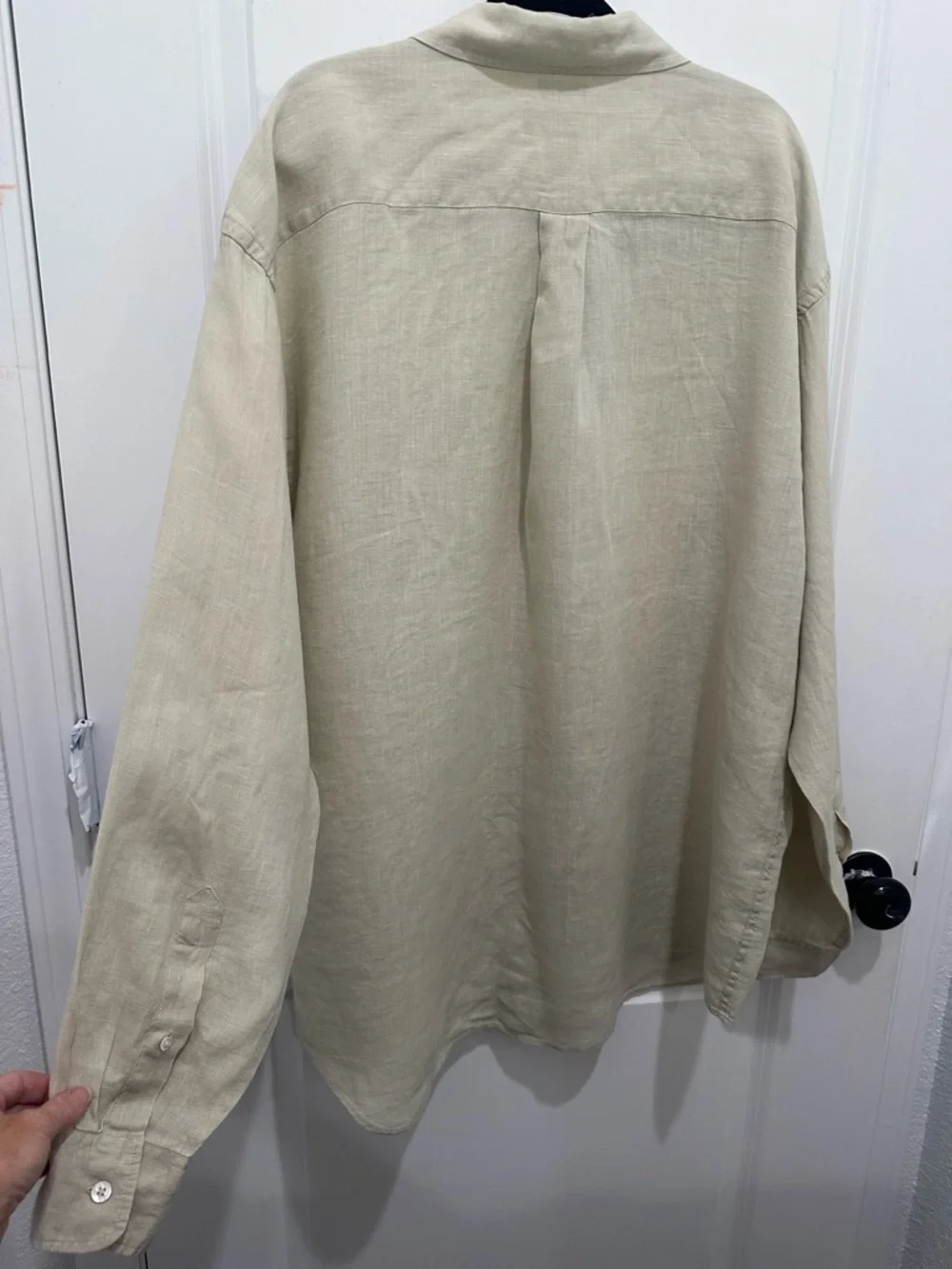 Banana Republic Men's Beige 100% Irish Linen Button-Up Shirt SZ XL